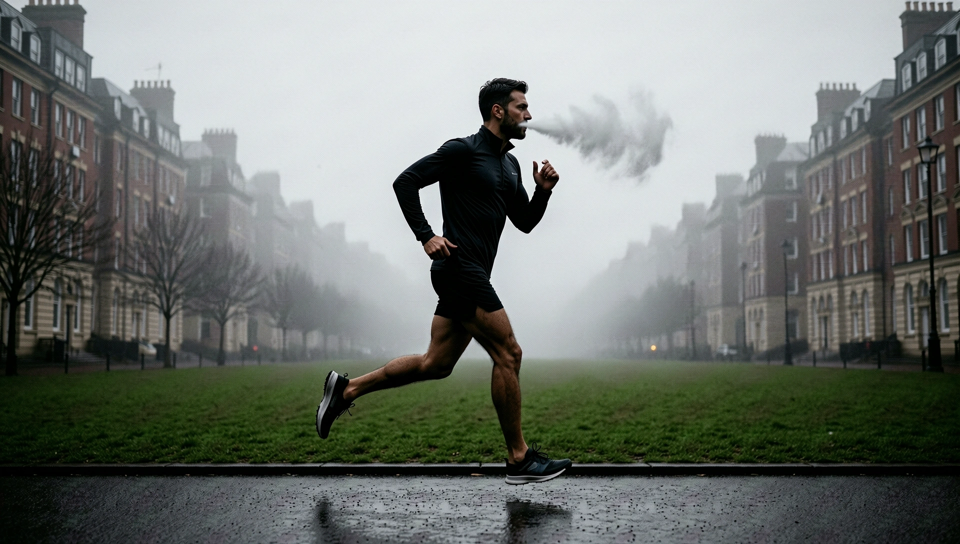 Morning movement in Cardiff mist